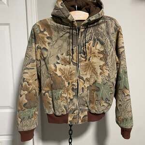 Vintage boys walls quilted insulated coat hunting jacket camo size 16